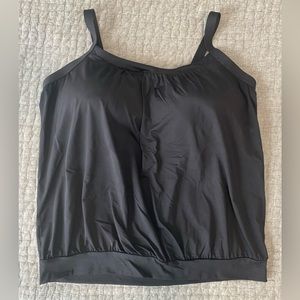 Women’s Lands End Chlorine Resistant Blouson Tummy Hiding Tankini Swimsuit Top